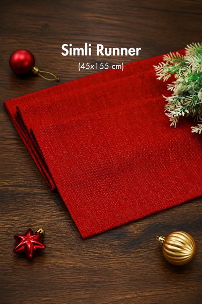 Bimotif Runner, Glitter Red 45x155 Cm