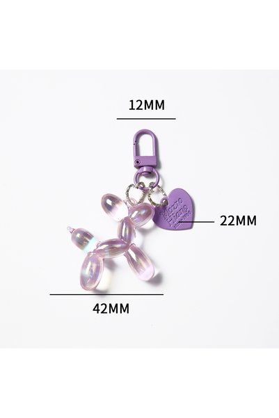 Choice 1 pcs Purple 1/2/5/10/20 pcs Multi-Color Balloon Dog Keychain with Hea...
