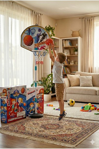 lookandbuy 60-90-120 cm Ayarlanabilir Yükseklik Basketbol Potası ve Top DAHİL...