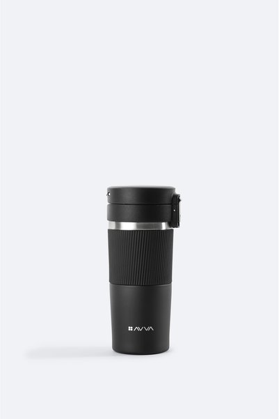 Avva ترمس رجالي أسود رياضي ستانلس ستيل 100% 400 مل B 009902