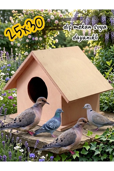 değerli hobi 25X30X27 cm Water Resistant Outdoor Wooden Dove and Pigeon Heave...