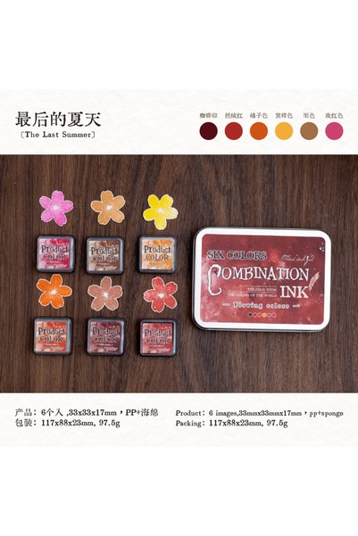 Choice1 C3 6 Pcs Colorfull Multicolor Ink Pad Set Student Planner Handmade Se...