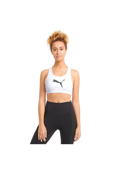 Puma Mid Impact 4Keeps Bra Kadın Beyaz Koşu Sporcu Sütyeni 52030452