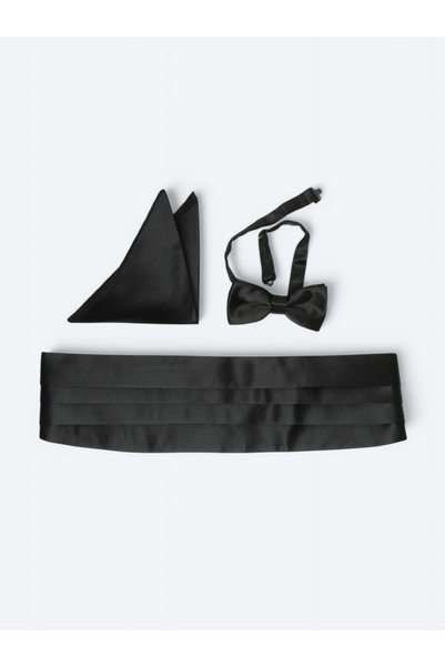 Kip Black Bow Tie Belt Set