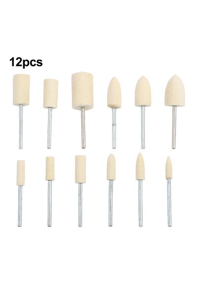 Choice 12pcs 12pcs Wool Felt Polishing Heads 20mm Abrasive Burr Drill Bit Gri...