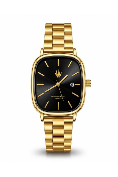 WATCHOFROYAL Classic Time Gold Black Kol Saati