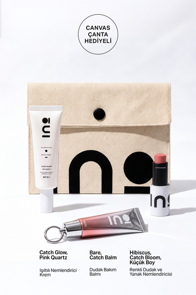 inobeauty Hibiscus Stick Ruj & Allık 4,5g + Bare Lip Balm + Pink Quartz Işılt...
