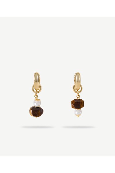 Yargıcı Cat's Eye and Pearl Dangle Earrings