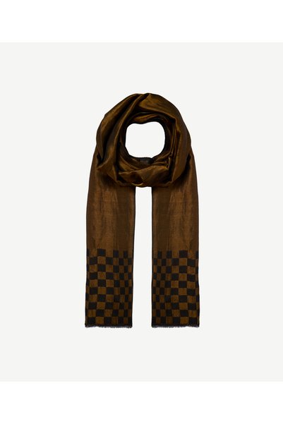 Yargıcı Square Patterned Wool Shawl