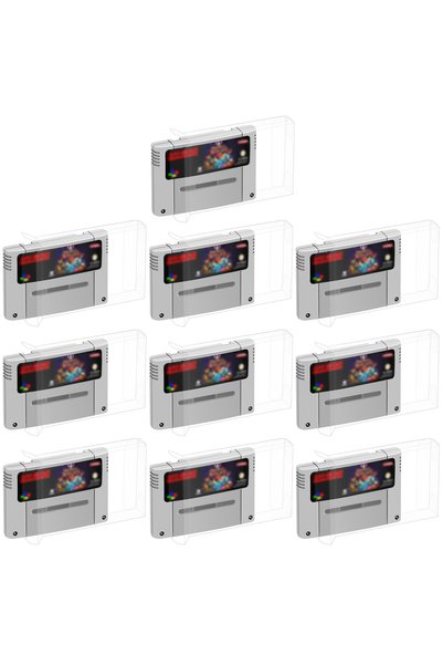 Choice 10 قطع من حافظات الألعاب الشفافة المصنوعة خصيصًا لألعاب SNES وسوبر نين...