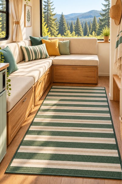 MELARİS HALI Plaj Karavan Halısı Hasır Kilim Katlanabilir Halı Balkon Teras B...