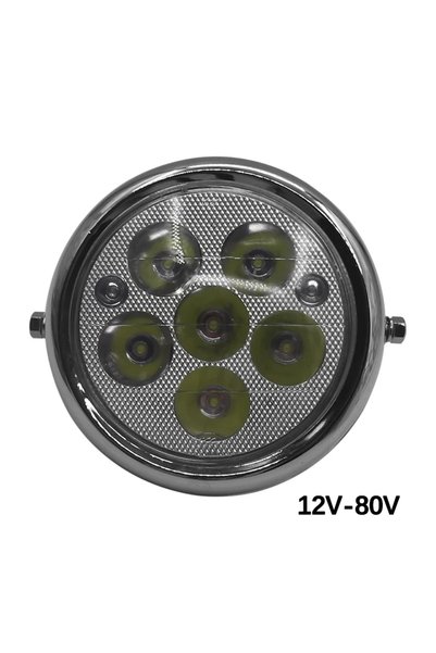 Choice Round Headlight 12V-80V 6 Beads LED Round Headlight 5 Inch Circular La...