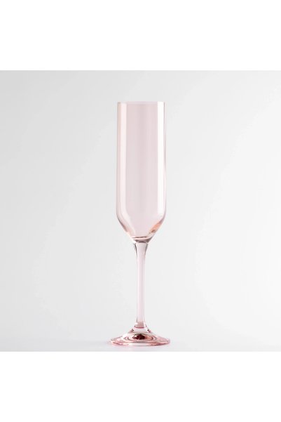 Qua Home Sunset Kristal Şampanya Kadehi Pudra 200 cc