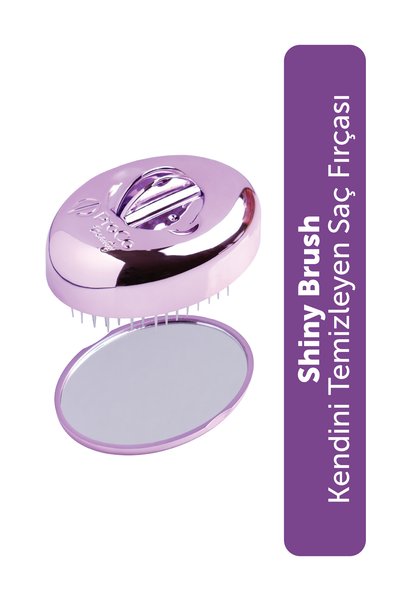 PROCO Beauty Premium SHINY Self-Cleaning Mirrored Hair Brush - Compact Detang...