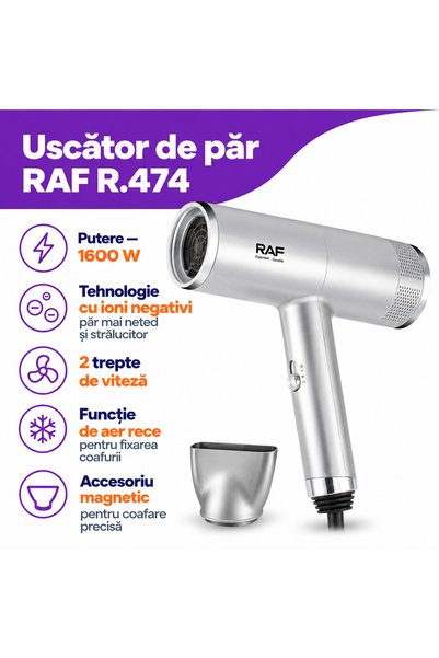 RAF Uscator de par cu Ioni Negativi RAF, 1600W, 2 trepte