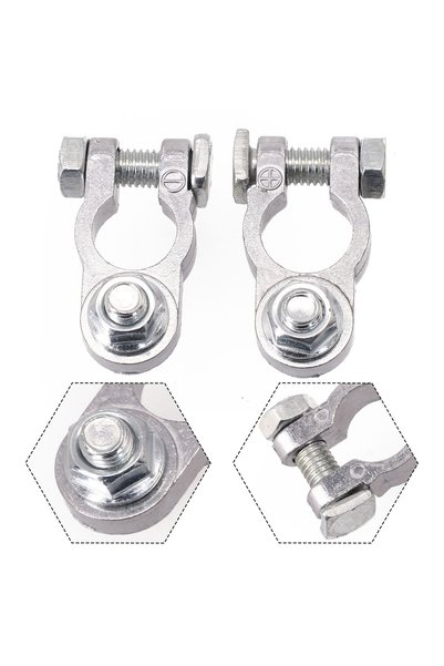 Choice 1 Pair Battery Terminal Clamp Zinc Alloy Positive & Negative Pole Auto...
