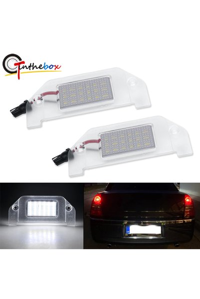 Choice WHITE 2PCs Pure White Full SMD LED license Plate Light Set LH+RH For 0...