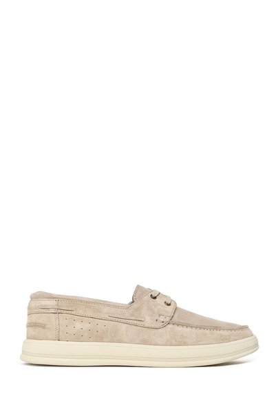 Derimod Men's Beige Lace-Up Suede Leather Casual Shoes 26Sfd700310