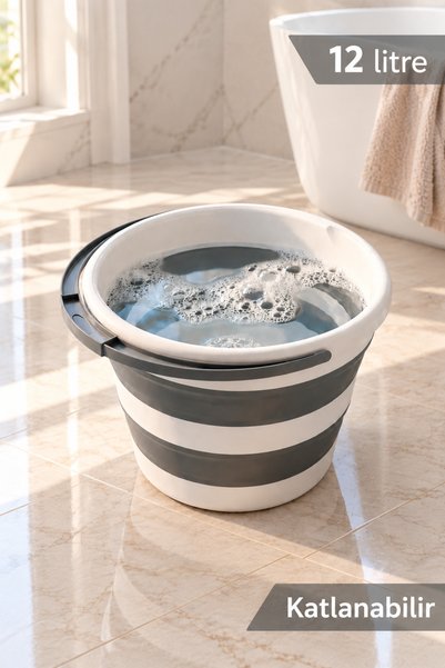 Nesto Home 12 Litre Katlanabilir Kova Taşınabilir Katlanır Temizlik Kovası