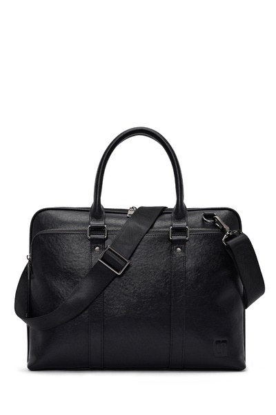 Derimod Men's Black Leather Briefcase 25Wbd300318