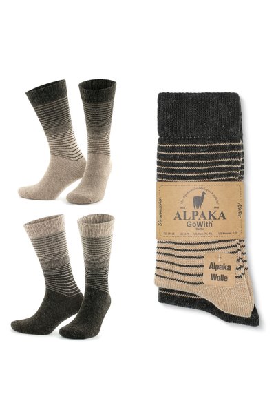 GoWith Șosete termice flexibile, unisex, din lână de alpaca, 2 piese, lavabil...