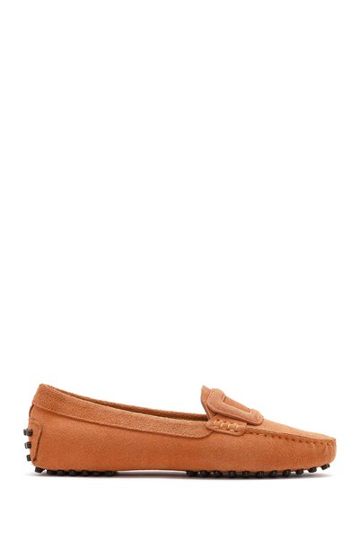 Derimod Women's Orange Suede Genuine Leather Genuine Leather Shoes, Casual Sh...