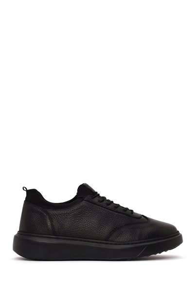 Derimod Men's Black Lace-Up Thick-Soled Leather Sneaker Wm630002Df