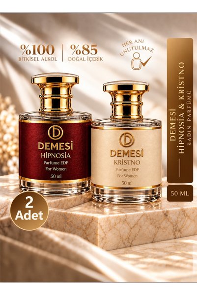 DEMESİ KRİSTNO Ve HİPNOSİA Kalıcı Yüksek Yayılım 50 ML EDP Kadın Parfümü 2 Li...