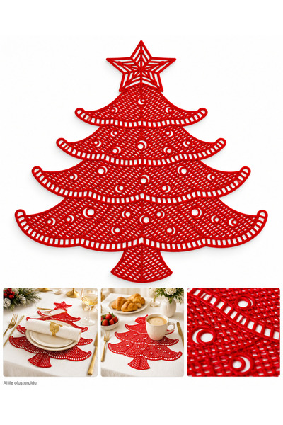 Yenigeldi 1 Piece Red American Service Pine Wood Vinyl Placemat Non-Slip Wash...