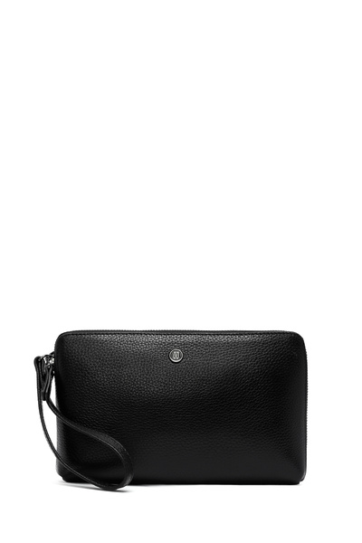 Derimod Men's Black Leather Mini Handbag 25Sbd3502Ft