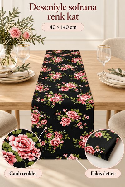 on the clouds Rose Patterned Non-Stable Fabric - Living Room and Kitchen Tabl...