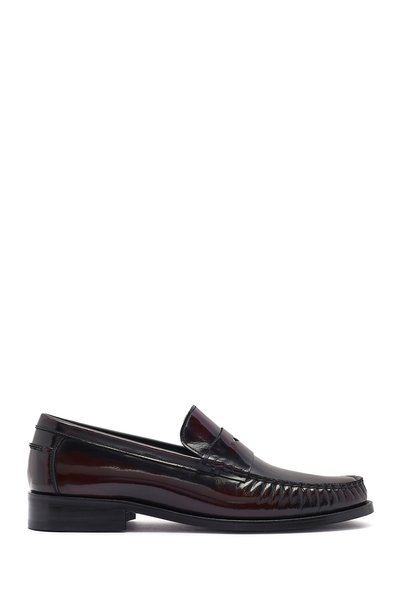 Derimod Loafer clasic din piele roșie Claret pentru bărbați 26SFD621122