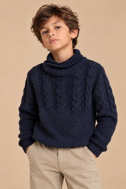 ALEXANDERGARDI Shawl Collar Children's Sweater (C20-18573)