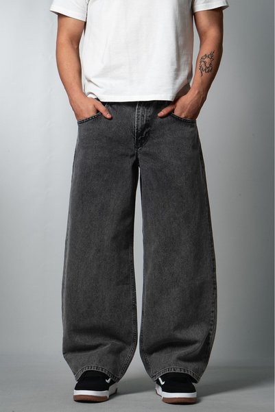 GRJ denim Frosted Smoke Wide Leg Super Baggy Men's Jean Pants