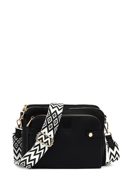 Derimod Women's Black Long Strap Crossbody Bag Wb200021Sv