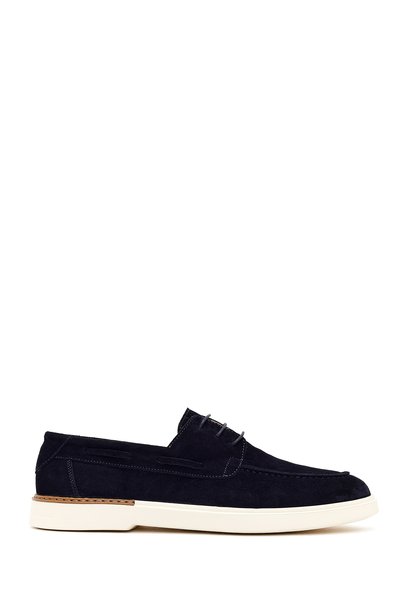 Derimod Men's Navy Blue Lace-Up Suede Leather Casual Shoes 26Sfd610510