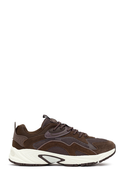 Derimod Men's Brown Lace-Up Thick Soled Leather Sneaker Wm68007065