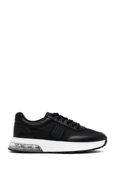 Derimod Zero Men's Black Lace-Up Thick Sole Leather Sneaker 25Sfd694514