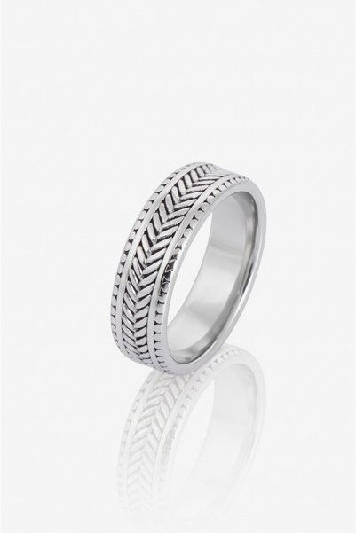 Crupt Studio Tribal Weave 316L Steel Men's Ring
