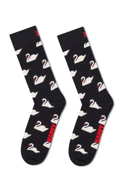 Happy Socks جوارب قطنية نسائية من Happy Socks بنمط البجعة السوداء P003175