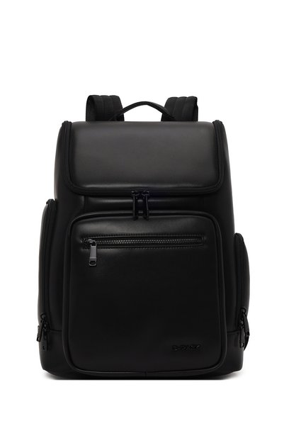 Derimod D-Pack Unisex Siyah Deri Sırt Çantası 26SBD302718