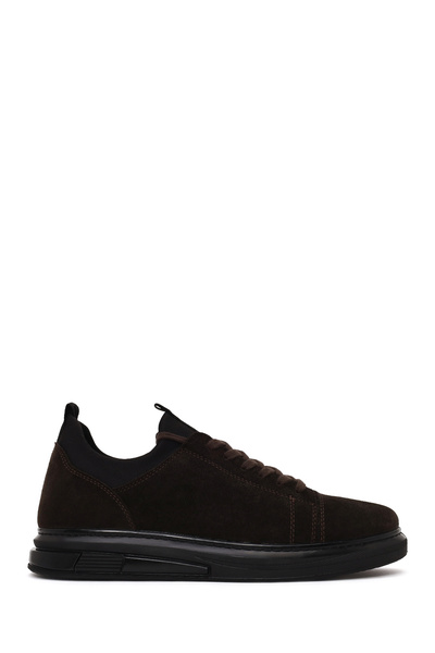 Derimod Men's Brown Lace-Up Suede Leather Sneaker Wm660005Ds