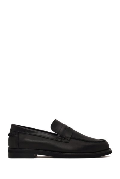 Derimod Women's Black Leather Loafer Af190070Dv