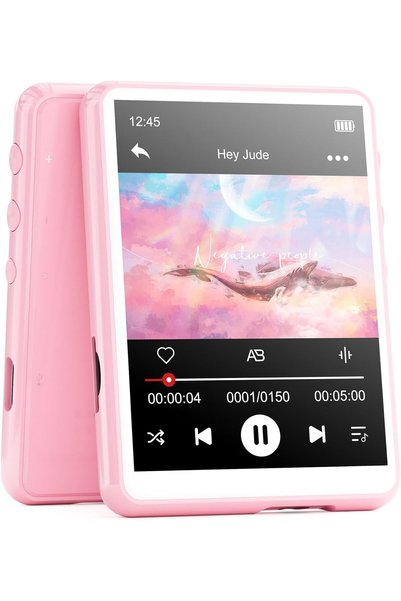 Choice3 مشغل MP3 وردي اللون بسعة 64 جيجابايت من MECHEN مع بلوتوث 5.3 وشاشة لم...