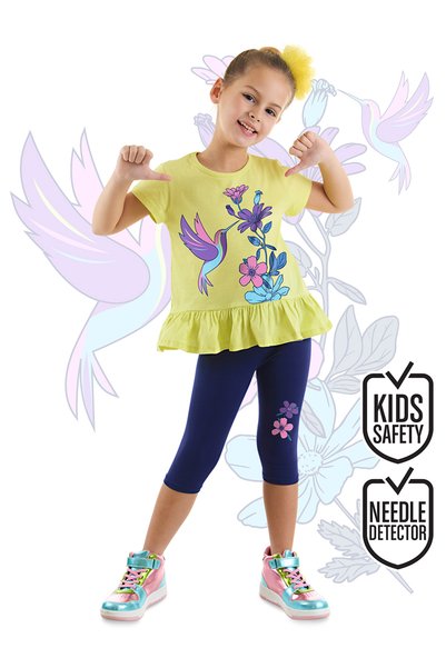 MSHB&G Bee Hummingbird Girls Summer Ruffle T-Shirt Leggings Set