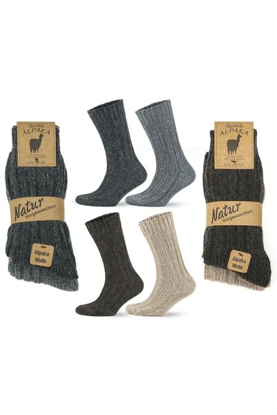 GoWith Unisex 4-Piece Alpaca Wool Winter Thick Washed Natural Thermal Boot So...