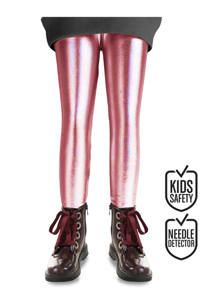 Denokids Kız Çocuk Metalik Parlak Pembe Tayt 6-10 Yaş