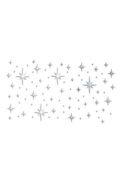 Choice 1set Silver 82pcs Acrylic Star Mirror Wall Sticker， Self-Adhesive Wall...