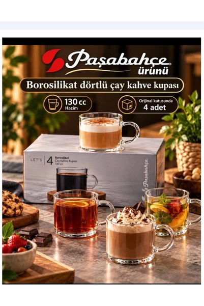 Paşabahçe D001 Lite Borosilkat Kulplu Çay Fincanı 130cc 4'lü
