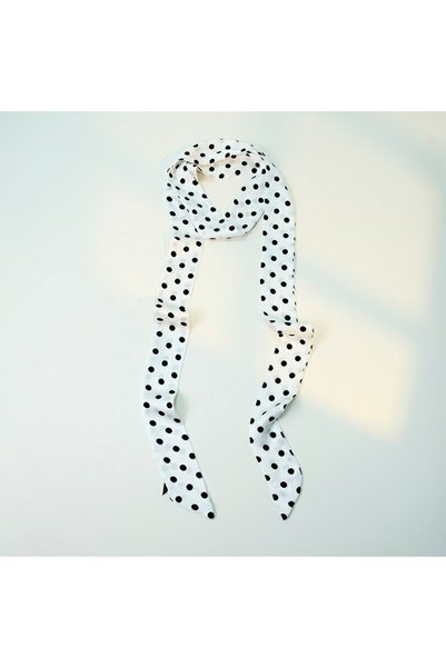 Choice1 Style1 140*4cm Polka Dot Chokers Neck Scarves for Women Black White N...